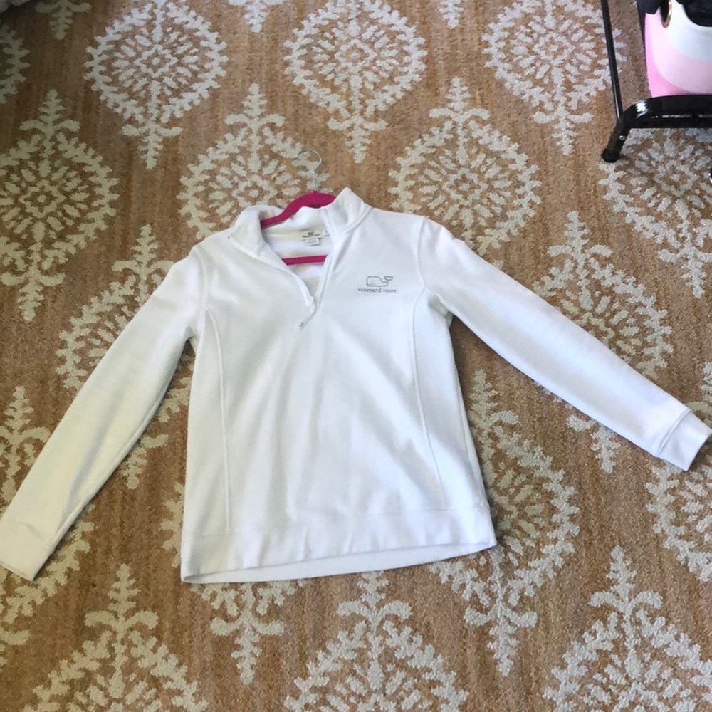 Vineyard vines quarter zip pull over -white-